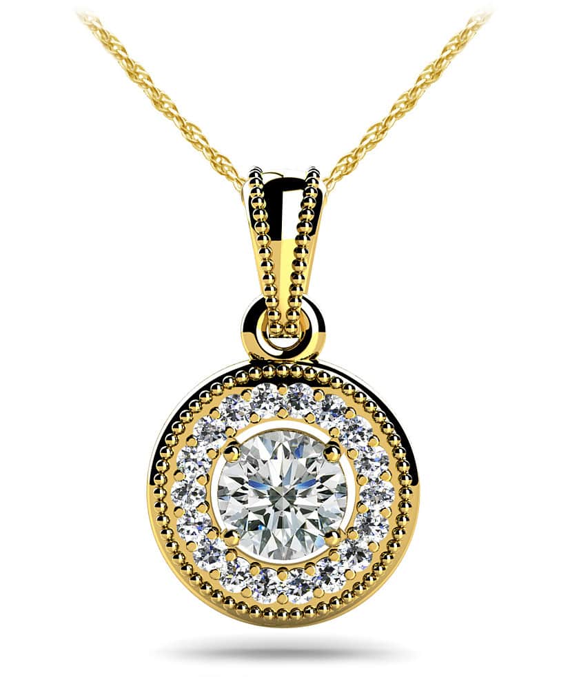Center Diamond Circle Pendant